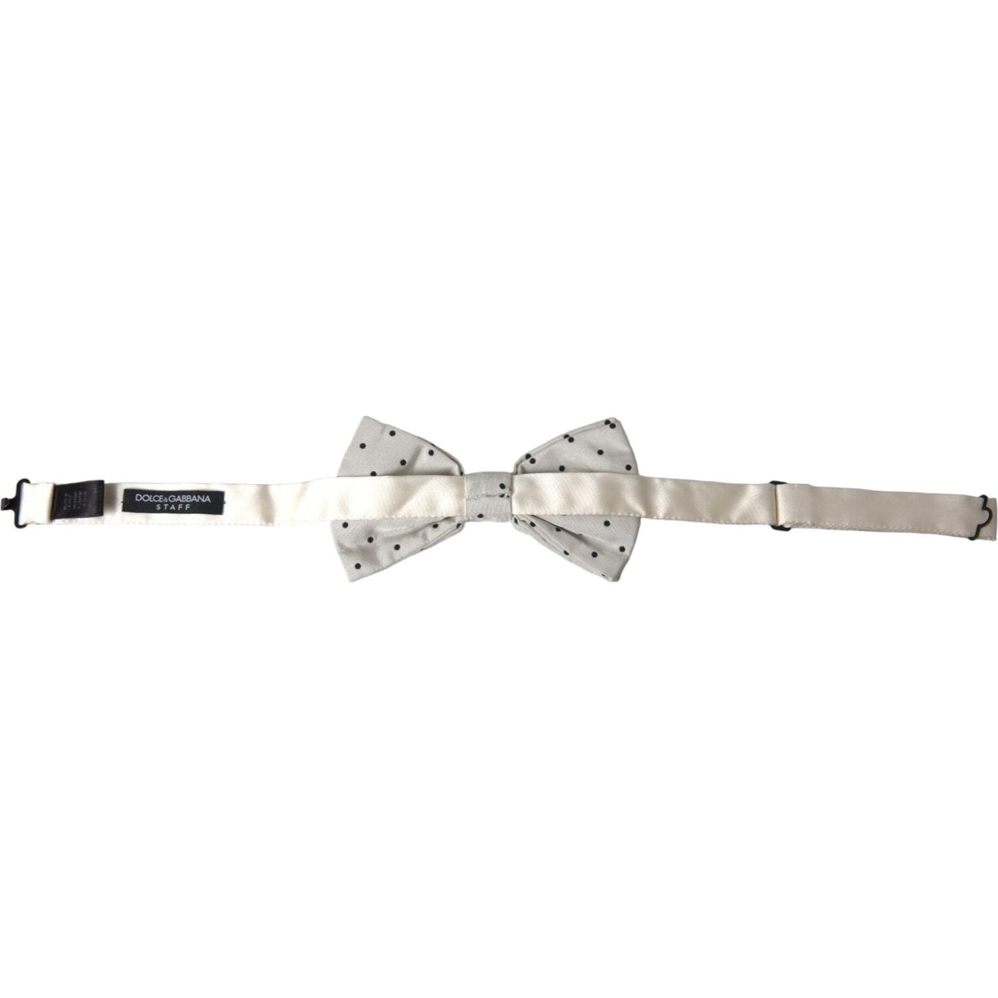 Dolce & Gabbana White Black Polka Dot Polyester Bow Tie Men FT3830