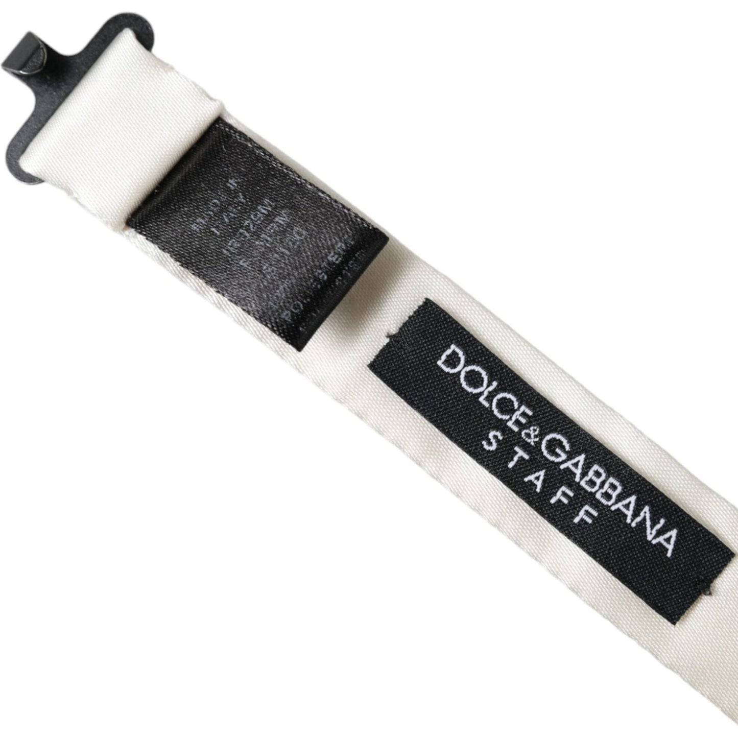 Dolce & Gabbana White Black Polka Dot Polyester Bow Tie Men FT3830