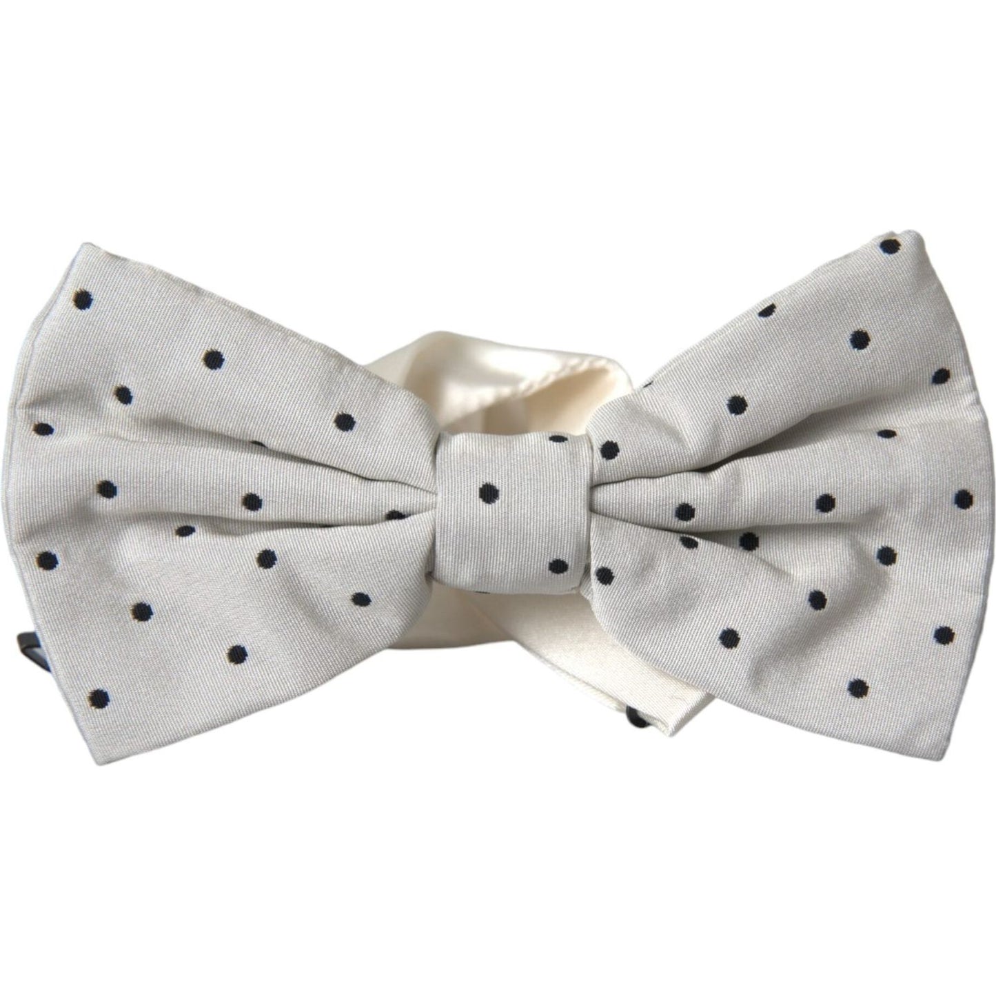 Dolce & Gabbana White Black Polka Dot Polyester Bow Tie Men FT3830