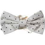 Dolce & Gabbana White Black Polka Dot Polyester Bow Tie Men FT3830