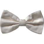 Dolce & Gabbana Off White Silk Adjustable Neck Men Bow Tie FT3859