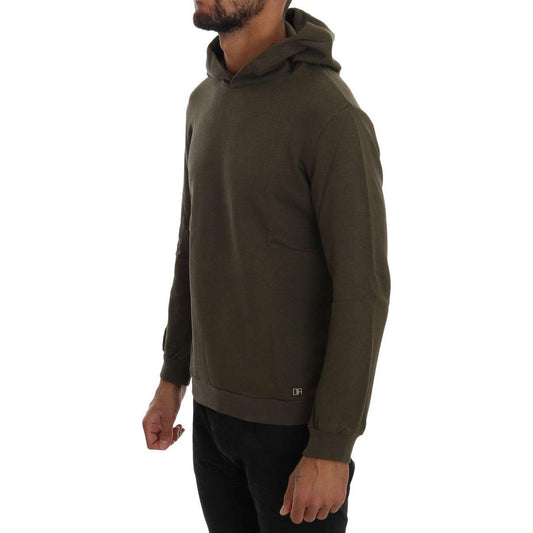 Daniele Alessandrini Green Pullover Hodded Cotton Sweater TSH1342-3