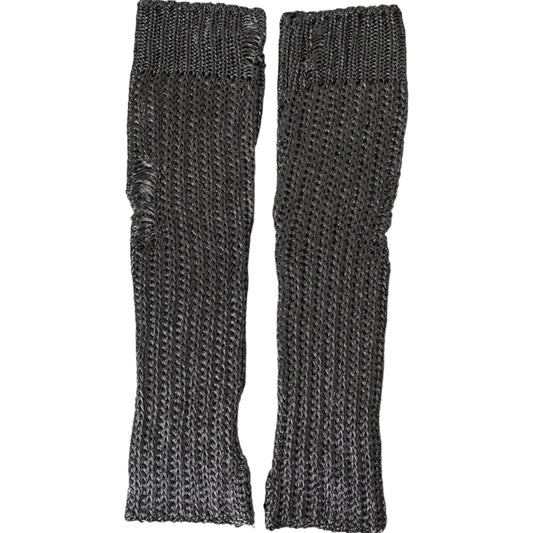 Dolce & Gabbana Gray Viscose Knitted Finger Less Gloves LB30120-7.5