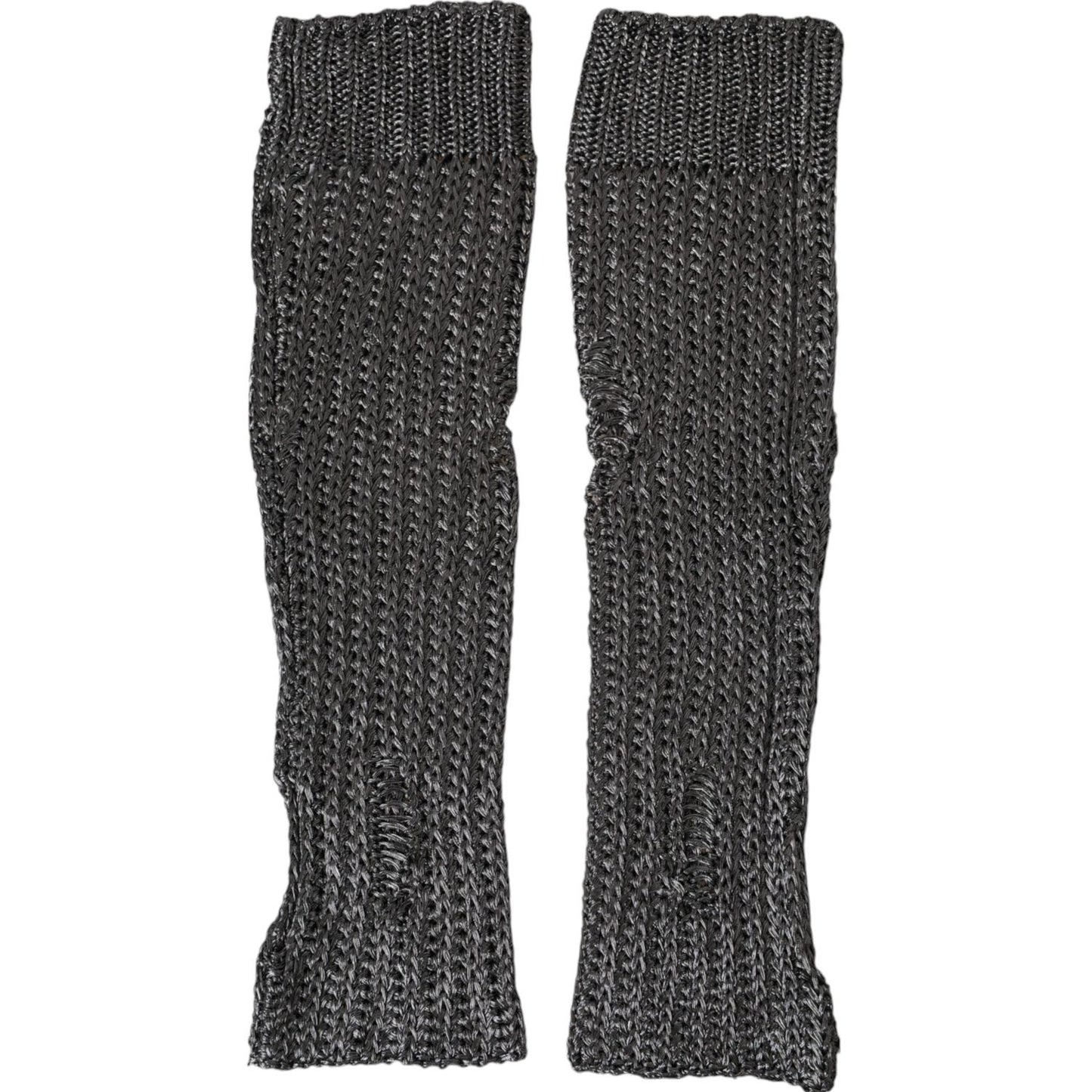 Dolce & Gabbana Gray Viscose Knitted Finger Less Gloves LB30120-7.5