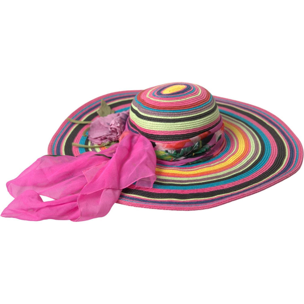Dolce & Gabbana Multicolor Fantasy Wide Brim Floppy Hat HAT9522-56