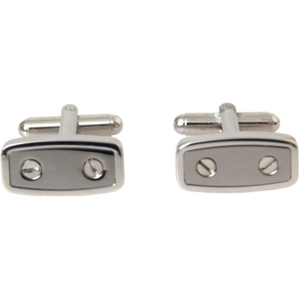 Dolce & Gabbana Silver Plated Metal Brass Pin Men Cufflinks SMY10204