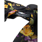 Dolce & Gabbana Black Floral Applique Silk Women Headband Diadem SMY10231