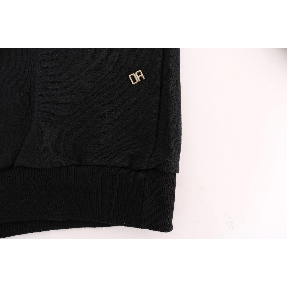 Daniele Alessandrini Black Gym Casual Hooded Cotton Sweater TSH1503-5