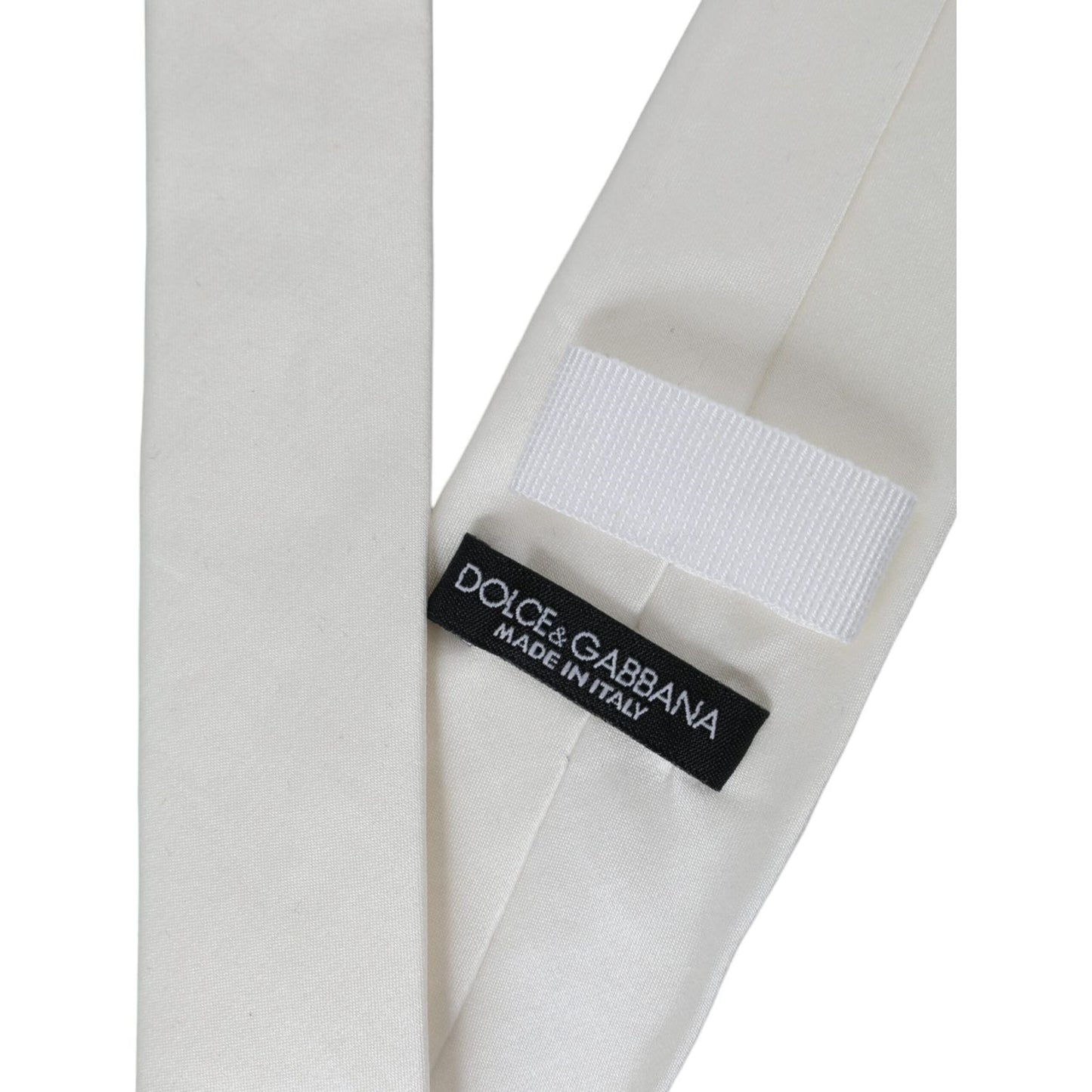 Dolce & Gabbana White Silk Blend Adjustable Tie Men