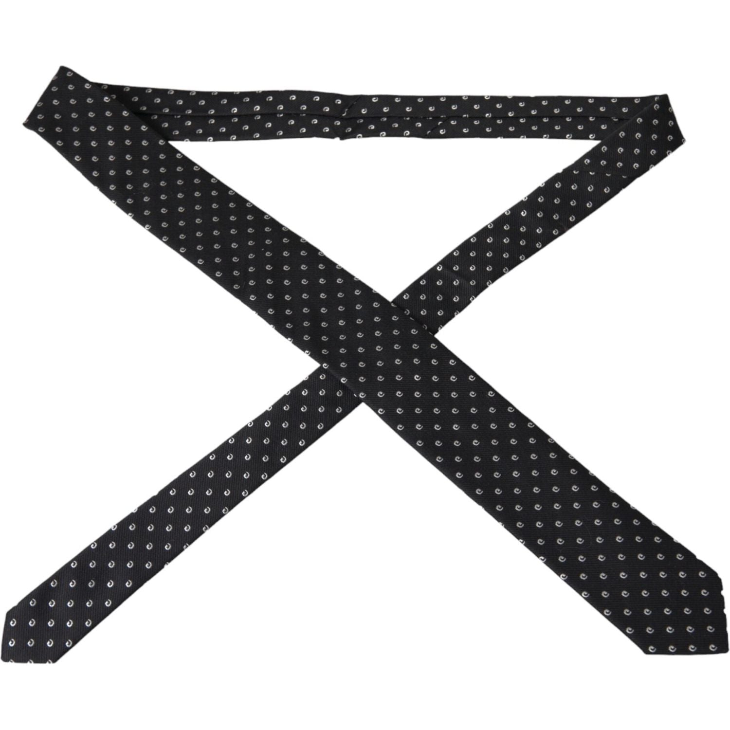 Dolce & Gabbana Black Logo Cotton Blend Adjustable Tie