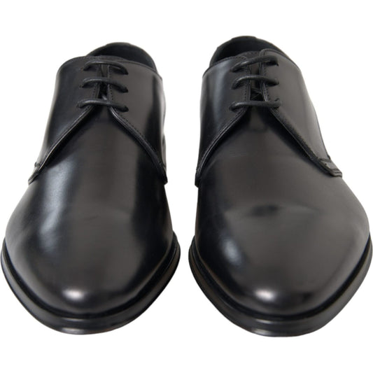 Dolce & Gabbana Black Leather Derby Formal Dress Men Shoes MV5699-39