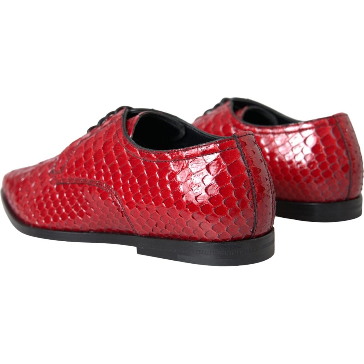 Dolce & Gabbana Red Textured Varnished Derby Men Formal Shoes MV5741-39