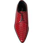 Dolce & Gabbana Red Textured Varnished Derby Men Formal Shoes MV5741-39