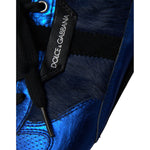 Dolce & Gabbana Blue Black Calf Hair Leather Sneakers Shoes MV5686-40.5