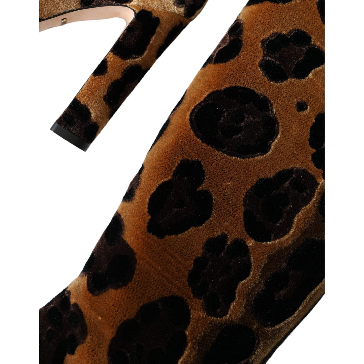 Dolce & Gabbana Brown Giraffe Velvet Leather Boots Shoes LA11142-36