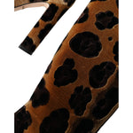 Dolce & Gabbana Brown Giraffe Velvet Leather Boots Shoes LA11142-36