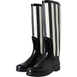 Dolce & Gabbana Black Rubber Knee High Flat Boots Shoes LA11146-35