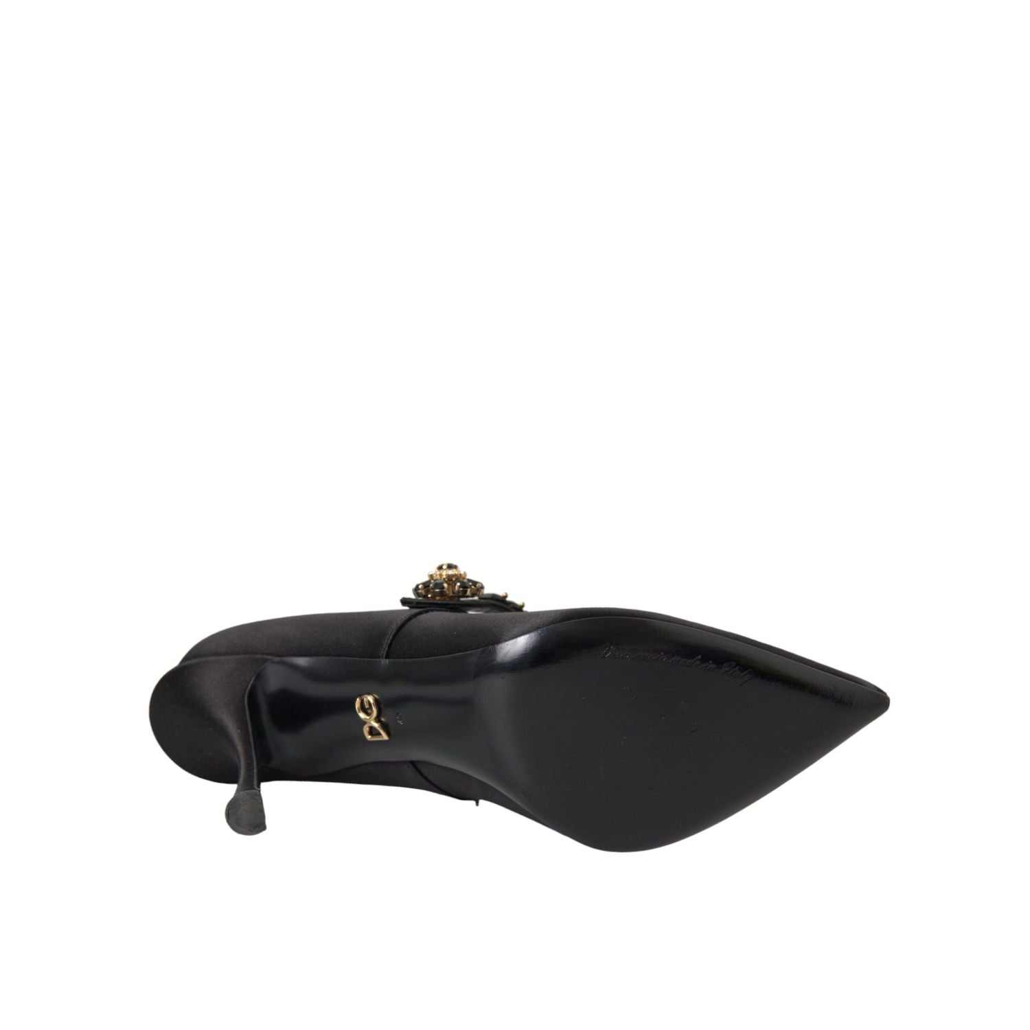 Dolce & Gabbana Black Mary Jane Crystal Heels Pumps Shoes