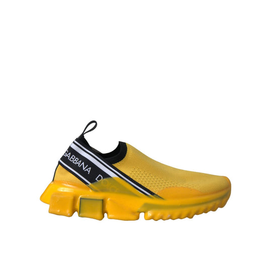 Dolce & Gabbana Yellow Sorrento Slip On Sneakers Women Shoes LA11121-35.5