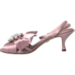 Dolce & Gabbana Pink Keira Crystal Heels Sandals Shoes LA10989-36.5