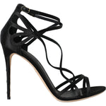 Dolce & Gabbana Black Keira Satin Heels Sandals Shoes LA11002-40.5