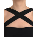 Dolce & Gabbana Black Sheath Halter Sleeveless Midi Dress DR281179-44