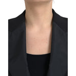 Dolce & Gabbana Black Polyester Puffed Sleeves Cropped Jacket JKT3736-40