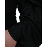 Dolce & Gabbana Black Polyester Puffed Sleeves Cropped Jacket JKT3736-40
