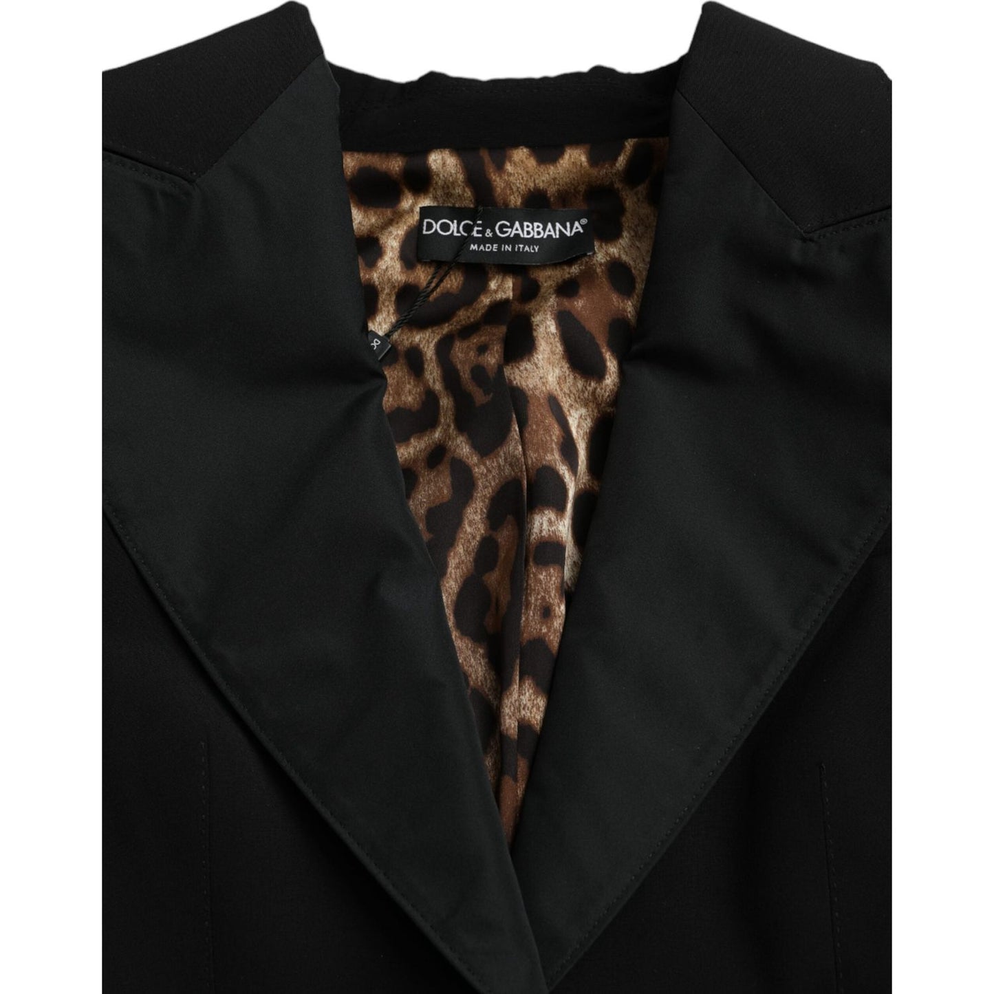 Dolce & Gabbana Black Polyester Puffed Sleeves Cropped Jacket JKT3736-40