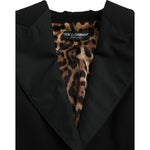 Dolce & Gabbana Black Polyester Puffed Sleeves Cropped Jacket JKT3736-40