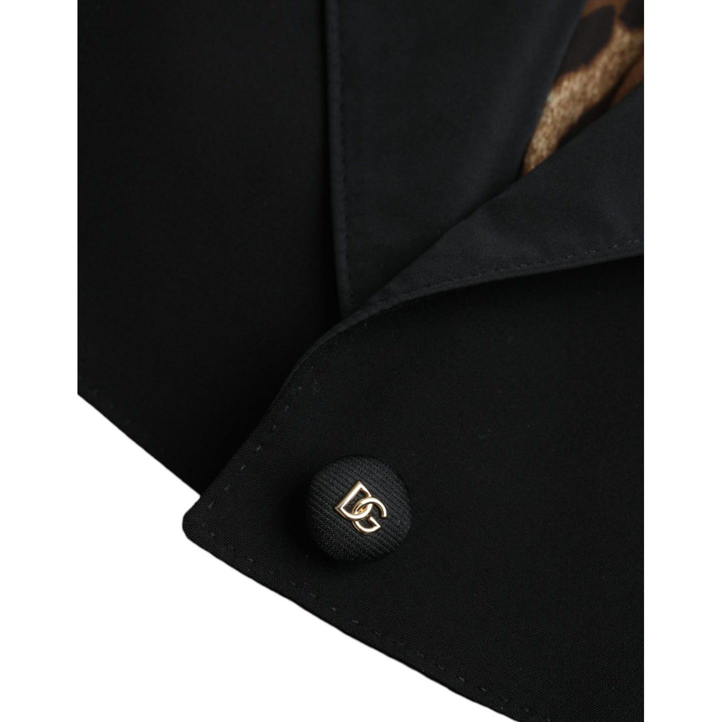 Dolce & Gabbana Black Polyester Puffed Sleeves Cropped Jacket JKT3736-40