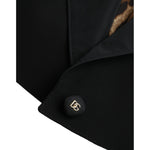 Dolce & Gabbana Black Polyester Puffed Sleeves Cropped Jacket JKT3736-40