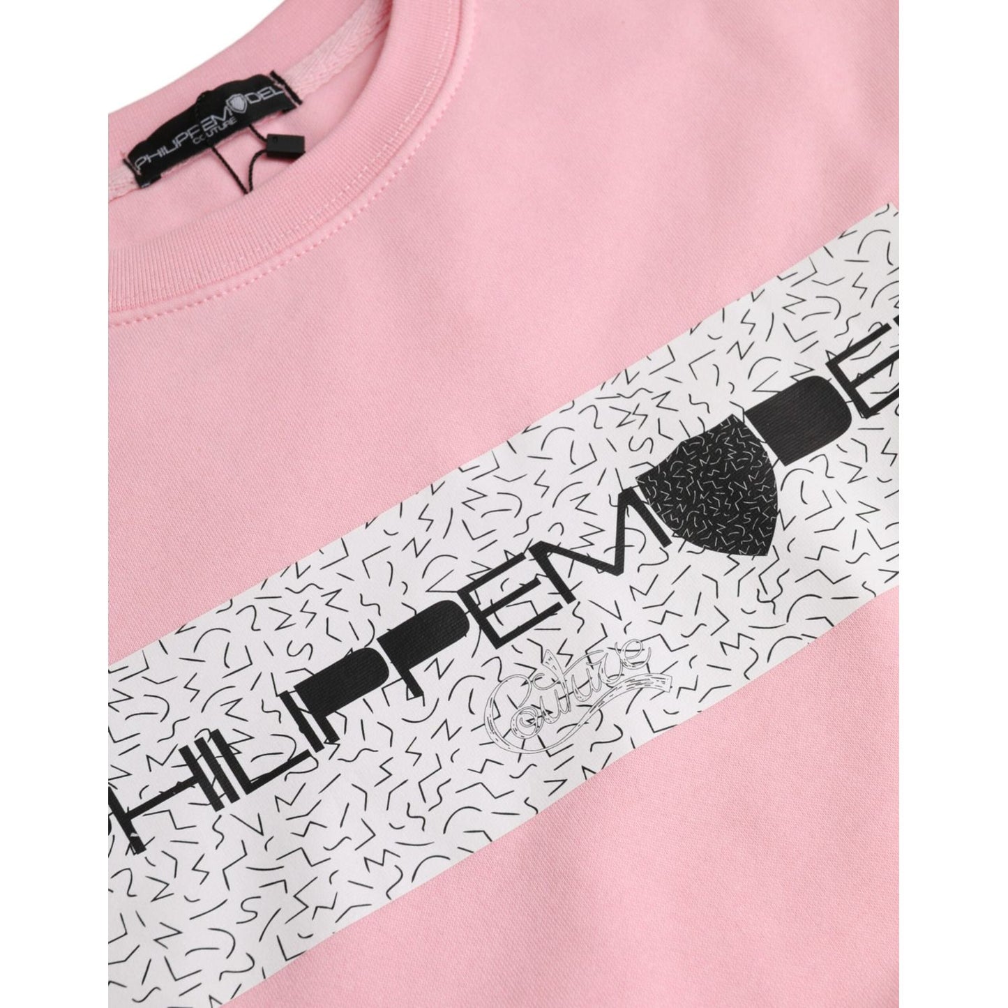 Philippe Model Pink Cotton Logo Long Sleeves Pullover Sweater TSH83295-XL