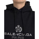 Balenciaga Black Cotton Logo Hooded Pullover Sweatshirt Sweater TSH8495-XS