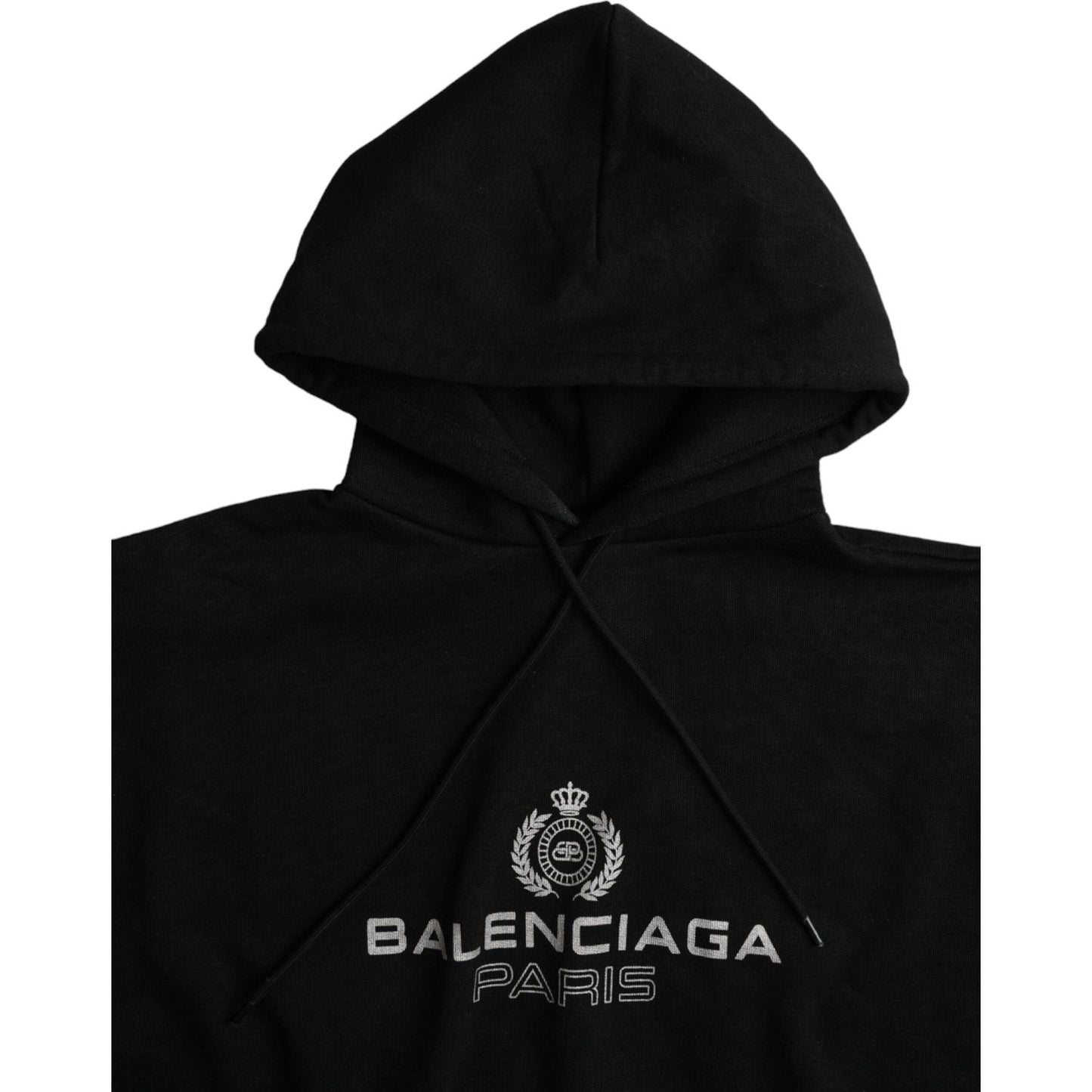Balenciaga Black Cotton Logo Hooded Pullover Sweatshirt Sweater TSH8495-XS