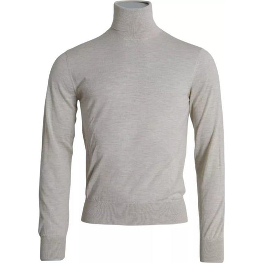 Dolce & Gabbana Pullover Beige Cashmere Turtleneck Sweater TSH85154-46