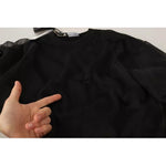 Dolce & Gabbana Black Logo Crewneck Long Sleeve Pullover Sweater TSH6466-M