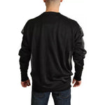 Dolce & Gabbana Black Logo Crewneck Long Sleeve Pullover Sweater TSH6466-M