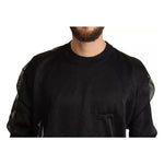 Dolce & Gabbana Black Logo Crewneck Long Sleeve Pullover Sweater TSH6466-M