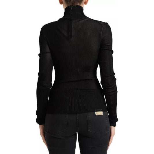 Dolce & Gabbana Black Viscose Turtle Neck Pullover Sweater TSH84244-44