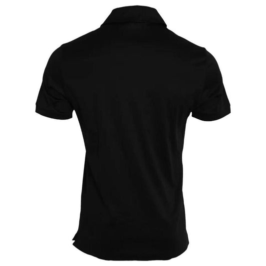 Dolce & Gabbana Black Logo Cotton Collared Polo Top T-shirt TSH851951-50