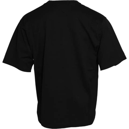 Dolce & Gabbana Black Logo Patch Cotton Crew Neck T-shirt TSH851976-56