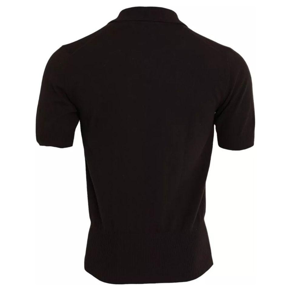 Dolce & Gabbana Brown Logo Collared Short Sleeve Men T-shirt TSH85157-50