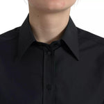 Dolce & Gabbana Black Cotton Collared Formal Dress Shirt Top TSH8057-42