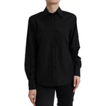 Dolce & Gabbana Black Cotton Collared Formal Dress Shirt Top TSH8057-42