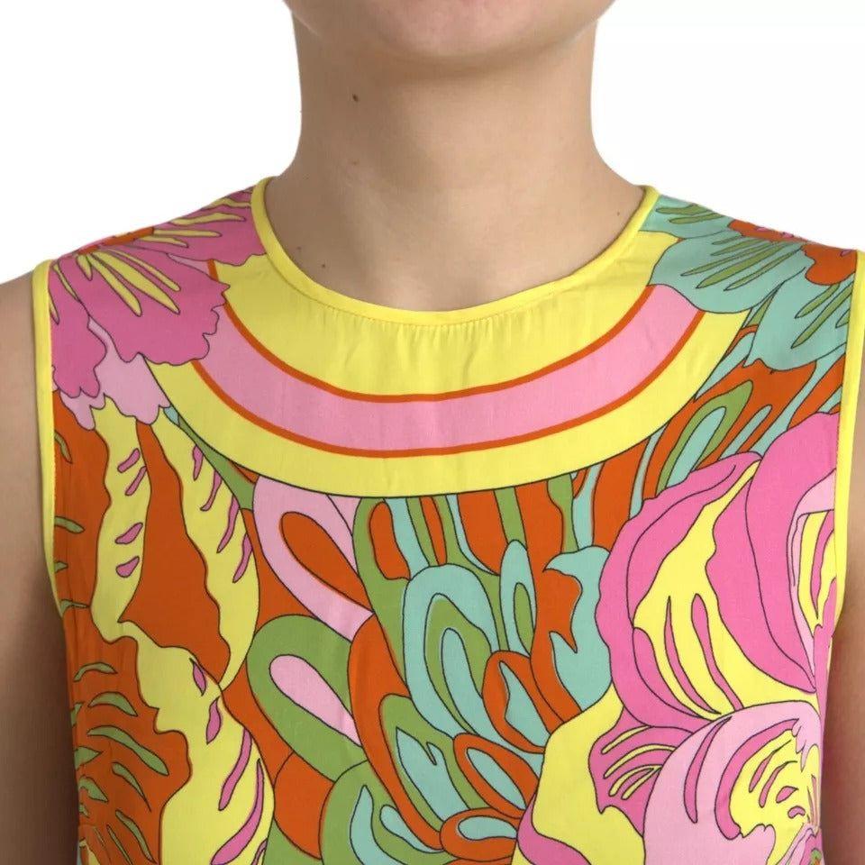 Dolce & Gabbana Multicolor Floral Silk Sleeveless Tank Top TSH84322-42