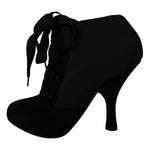 Dolce & Gabbana Black Suede Stretch Ankle Boots Booties Shoes LA7695-35
