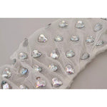 Dolce & Gabbana White Crystal Elbow Length Cotton Tulle Gloves LB3098-7.5
