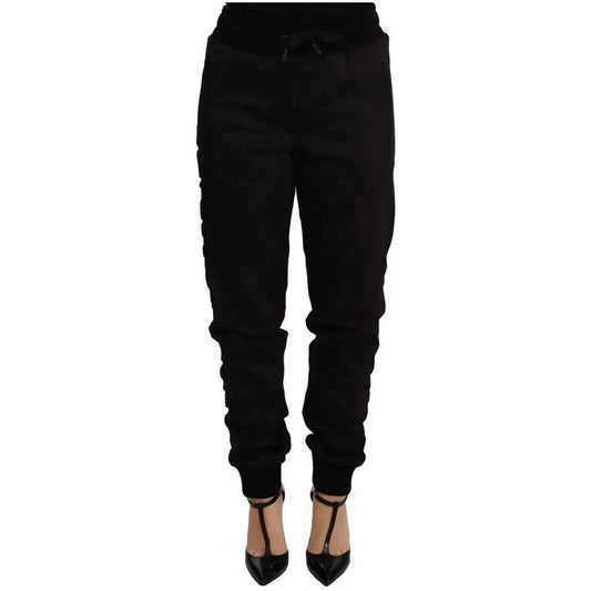 Dolce & Gabbana Black Jogger Women Polyester Pants PAN72303-36