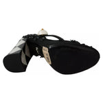 Dolce & Gabbana Black Floral Embellish Heels Mary Janes Pumps Shoes LA7796-39